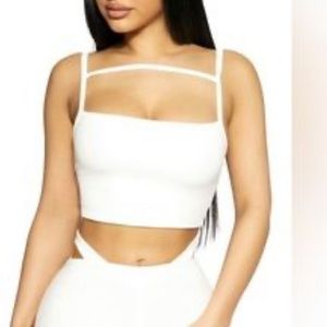 Naked Wardrobe Snatched Lines Crop Top